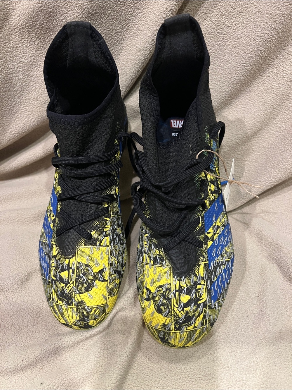Adidas Marvel Kids Black, Yellow & Blue Soccer Cleats
